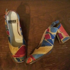 Fabric Colorblock Slingbacks